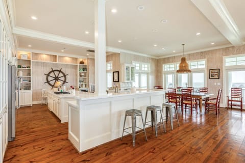 Bright Open kitchen and dining area