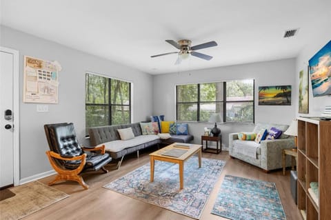 Spacious living room with Smart Fire TV