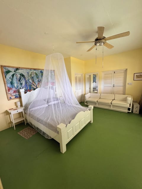 The Bedroom and seating area. 
