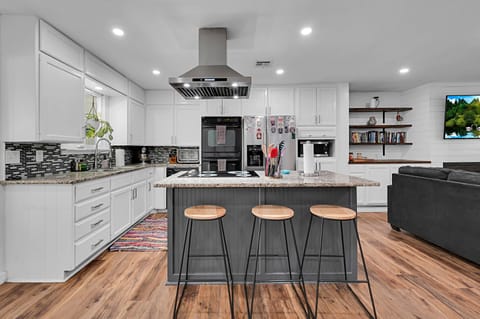 Beautiful kitchen, stocked and ready to go for you and your guests to use!