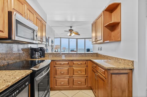 Condo, 1 King Bed with Sofa bed (Surfside Club 503) | Private kitchen | Oven, toaster