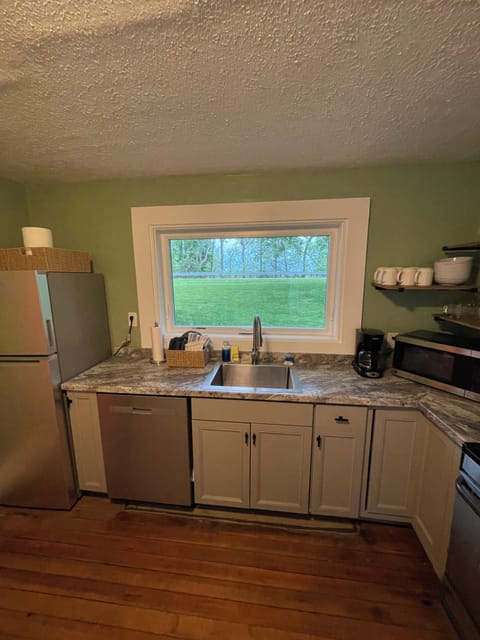 Sink area and counter space.