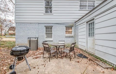 With tables and chairs