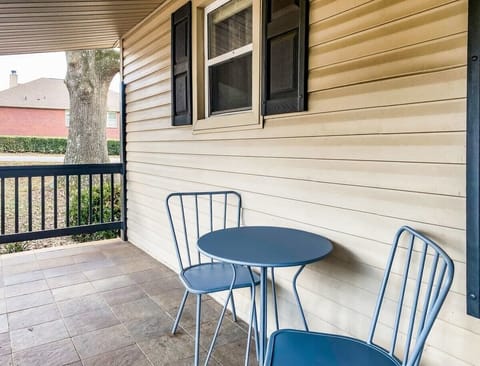 Porch with steel chairs