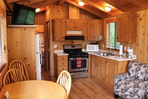 Cabin 10 | Private kitchen | Fridge, microwave, coffee/tea maker, freezer