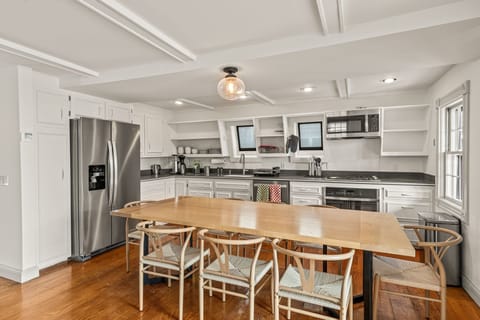 dining and kitchen areas