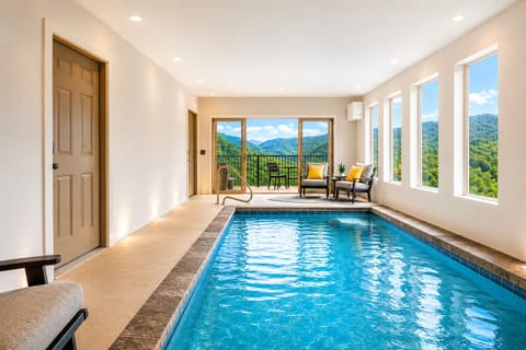 A gorgeous pool room with million dollar view!