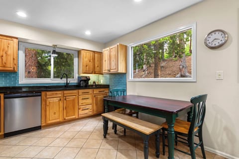 Large kitchen with an additional eat-in area