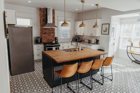 First floor kitchen and island