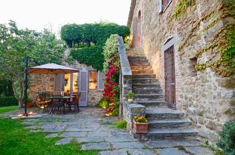 Characteristic medieval Italian style architecture with ancient stones 