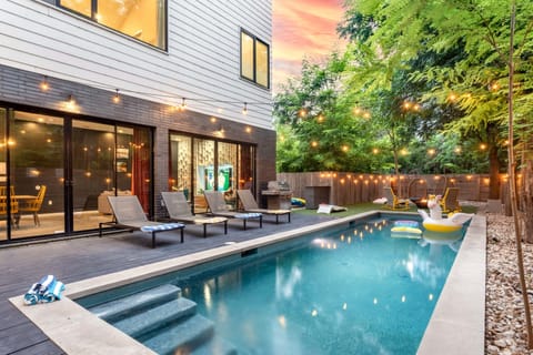 Relax Under The String Lights By Your Private Pool Oasis