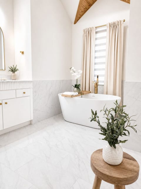 REMODELED spa-like primary bath - 3rd floor