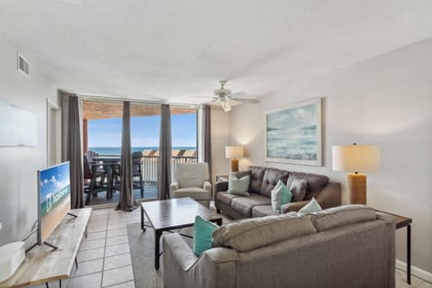 Signature Condo, 2 Bedrooms, Kitchen, Beach View | Living room | 50-inch Smart TV with digital channels