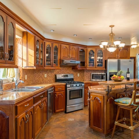 Fully equipped kitchen designed for comfortable family stays and extended visits in the Cayo District.