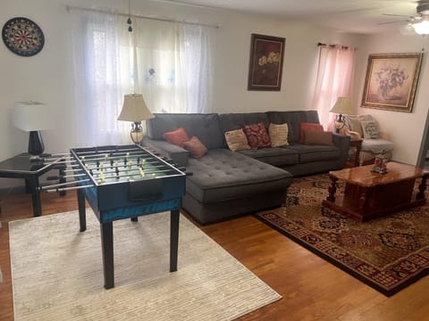 Spacious with board games and couch to sit back and watch a great show.