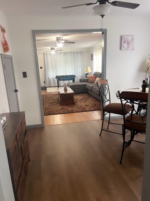 Dining area and living room side by side perfect layout.