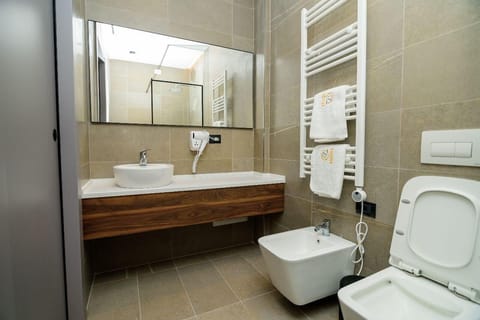 Slippers, towels, soap, shampoo