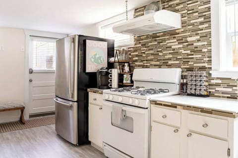 The kitchen is fully stocked with everything you need for a short or long stay. There are both a Keurig coffee maker and french press provided (& bean grinder) along with coffee/ K cups, creamer & sweetener options.