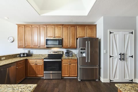 The spacious kitchen has everything you need for a great trip