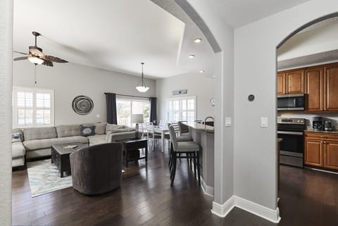 The open floor plan is perfect for gathering as group and relaxing