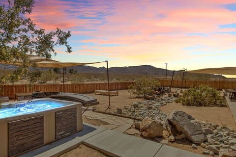 Step into the hot tub and look at the views!