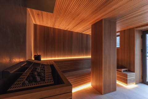 Sauna, steam room, hot stone massages, deep-tissue massages