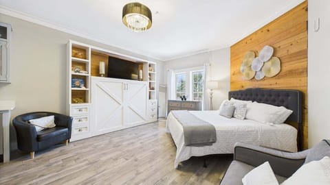 Stylish sleeping area furnished for 4 guests