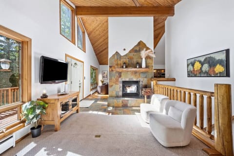 Living Room Vaulted Ceilings - Fireplace