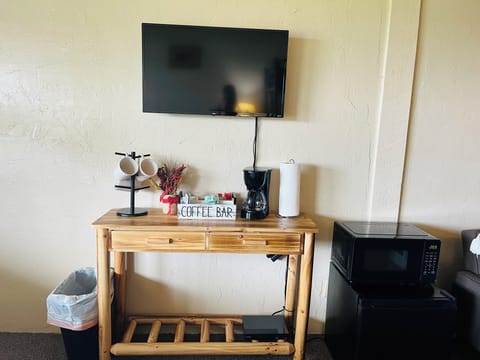 Coffee bar, microwave, dorm, refrigerator room, 136