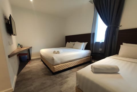 Desk, blackout drapes, iron/ironing board, free WiFi