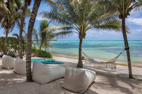 Private beach access from the villa, with crystal-clear waters and sandy beaches