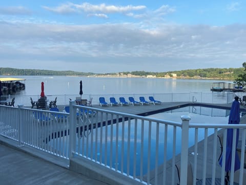 Take in the lake view by the pool!
