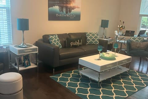Living Room with TV and electric fireplace