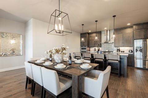 Primary bedroom is just off the dining area,