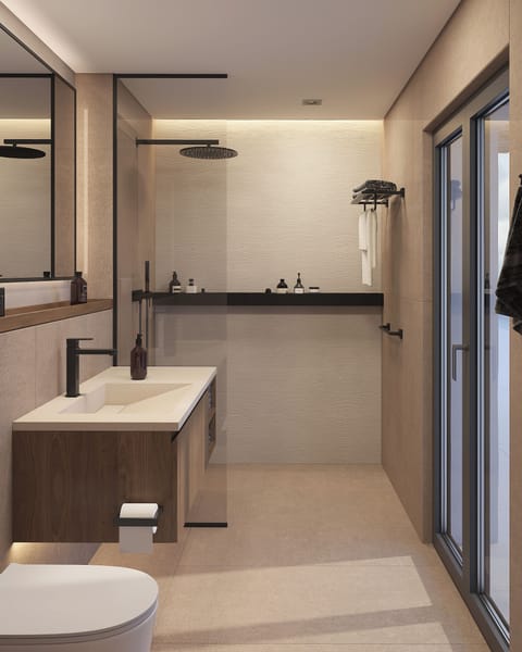 Luxury Studio Suite, Mountain View | Bathroom | Separate tub and shower, hair dryer, towels, soap