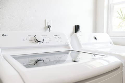 Full washer and dryer units.