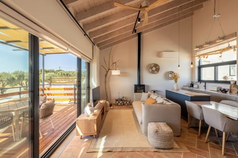 Family House, Lake View | Living area | 40-cm Smart TV with cable channels