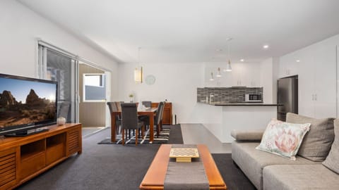Living, dining, kitchen