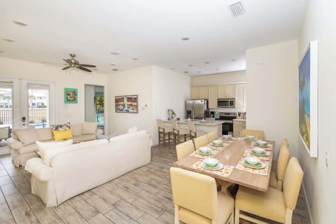 Enjoy meals together at the dining table for 8