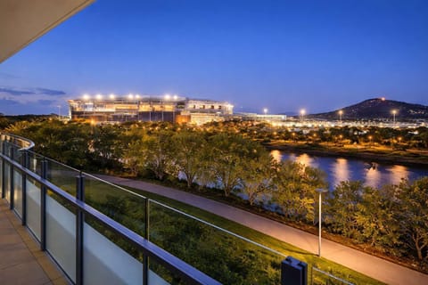 Stunning night views toward the Stadium and city lights