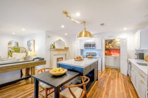 Large open concept kitchen stocked with essentials