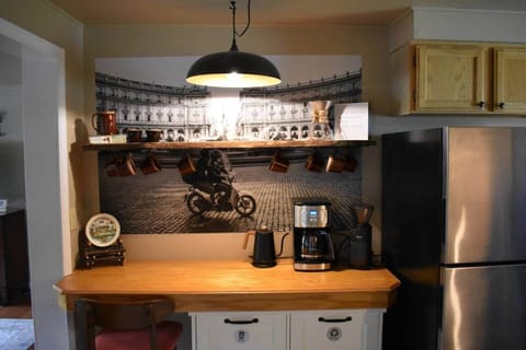 Coffee bar includes- Coffee Maker, Kettle, Coffee Grinder, Pore over, Coffee, Coffee Filters, Assorted Teas, Assorted creamers and Sweeteners. 