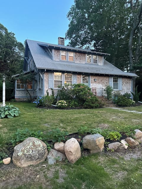 front of house at dusk 