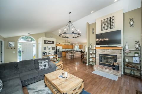 Main level with fireplace