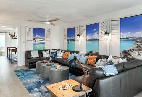 The game room continues onto the main living room.