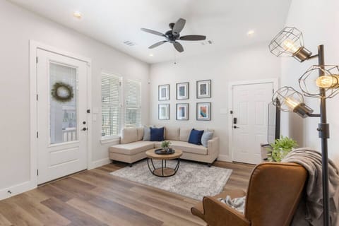Relax in a bright, stylish space perfect for morning coffee or winding down after a day out.
