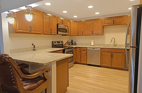 Cook up a storm on the first floor, fully equipped kitchen—complete with modern appliances, cookware, and everything you need to feel right at home.