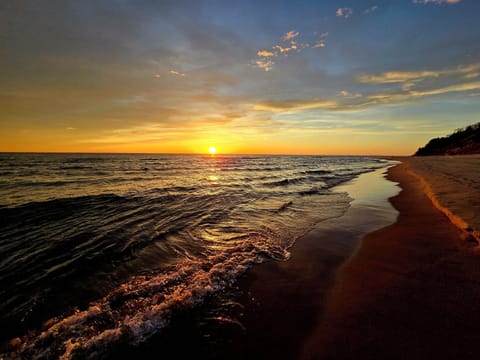 The property sits on eight acres of lake Michigan's shorelines  private beach