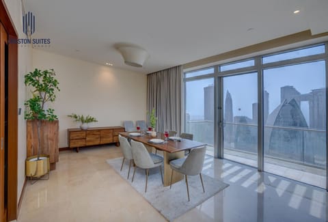 Dining area with stunning city view