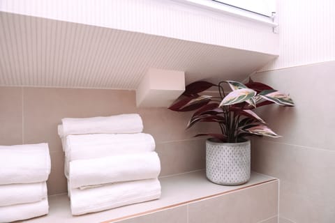 Comfort Studio | Bathroom | Shower, free toiletries, hair dryer, towels